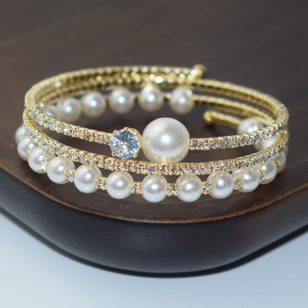 oly-bbf093fea9170cfbdf95f7d34810753a Wholesale Electroplated Rhinestone Zircon Open Wrap Bracelet Stylish Bridal Women S Jewelry Gift