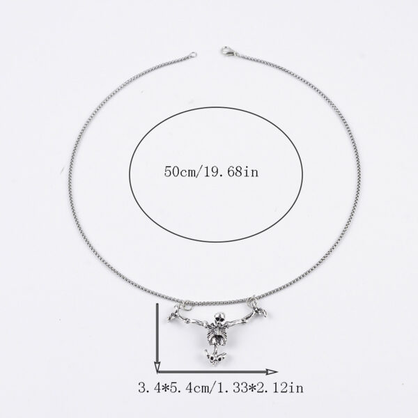 oly-bc0f1fa0a24b4a5f095b471d3e6931e2 Wholesale Antique Silver Skull Pendant Necklace Gothic Halloween Style Punk Jewelry Accessory For Gift Boutique Resale