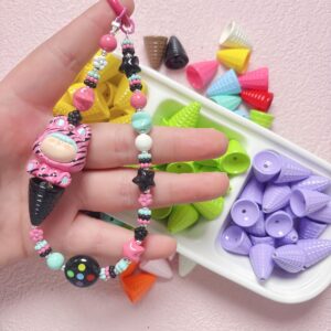 oly-bc648b0c37fa77c5c66e4f48dfaf930d Wholesale Stylish Acrylic Ice Cream Cone Beads for DIY Phone Charm Keychain Jewelry Making
