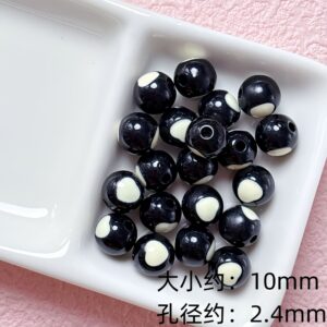 15-black / Size is about 10mm, hole diameter is about 2.4mm