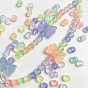 Wholesale Mermaid Fine Electroplated Acrylic Round Loose Beads 8mm, DIY Bracelet Jewelry Making Supplies, Fashion Accessory for Resale