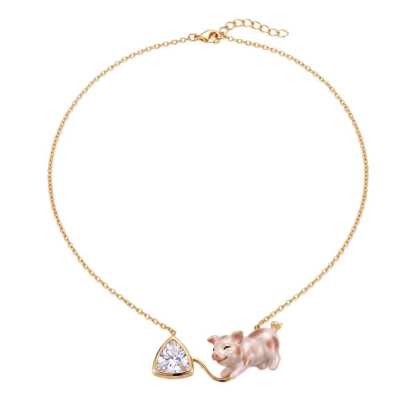oly-bcb9841df53f446c9a98d39380b0f40e Wholesale Animal Pendant Necklace 1Stainless Steel Electroplated Zircon Dog Cat Lamb Charm Fashion Jewelry Accessory