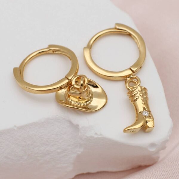 oly-bcba8b38bd75a4d7f429368da25ab437 Wholesale Copper Electroplated Cowboy Earring Set With Zircon Western Boot And Hat Design Fashion Accessory For Party Boutique Resale