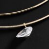 Wholesale Trendy Stainless Steel Geometric Zircon Oval Necklace For Women 18K Gold Plated Fashion Jewelry Accessory Boutique Resale