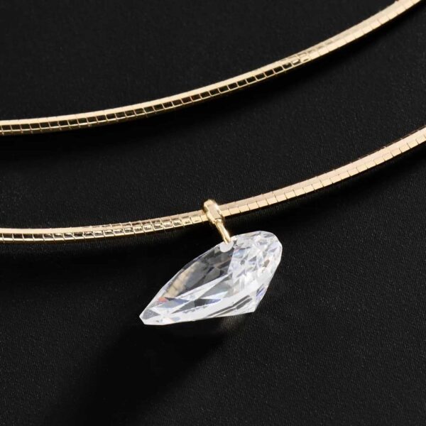Wholesale Trendy Stainless Steel Geometric Zircon Oval Necklace For Women 18K Gold Plated Fashion Jewelry Accessory Boutique Resale