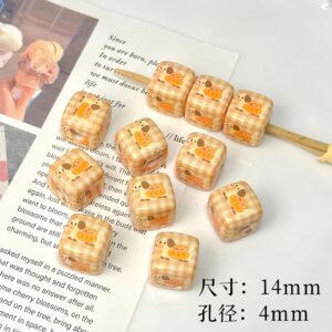 12-yellow puppy / Size is about 14mm, hole diameter is about 4mm