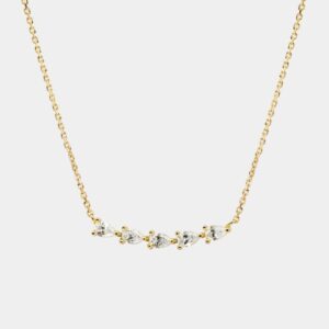 Gold 5 water drop necklace