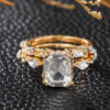 Wholesale Vintage Zircon Cluster Ring Set For Women Tone Alloy Wide Band Rings Party Casual Jewelry Accessory Boutique Resale Gift