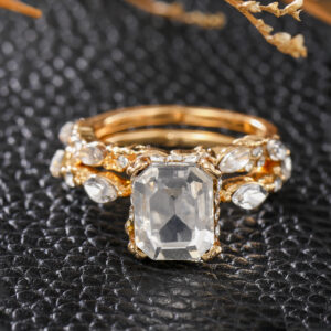 Wholesale Vintage Zircon Cluster Ring Set For Women Tone Alloy Wide Band Rings Party Casual Jewelry Accessory Boutique Resale Gift
