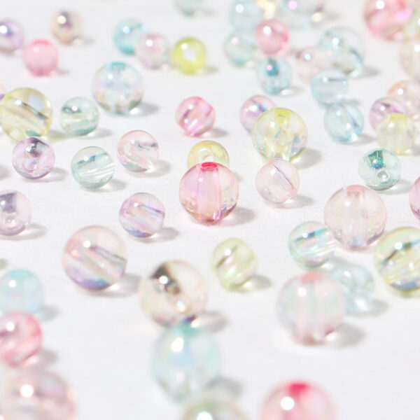 Wholesale Trendy Acrylic Colorful AB Round Beads for DIY Jewelry Making Phone Charm Necklace Bracelet
