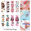 Wholesale 2/8/16pcs Cartoon Figure Vintage Car Toy Vehicle Plant & Heart Print Pen and Bookmark Stickers UV DTF Wraps OLY Exclusive