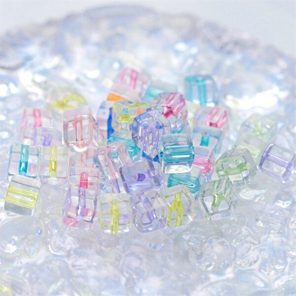 Wholesale Acrylic Square Beads Lake Blue 8mm 30 Pack DIY Jewelry Making for Bracelet Necklace Earrings Hair Accessories Boutique Resale