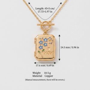 Square mom pendant gold necklace