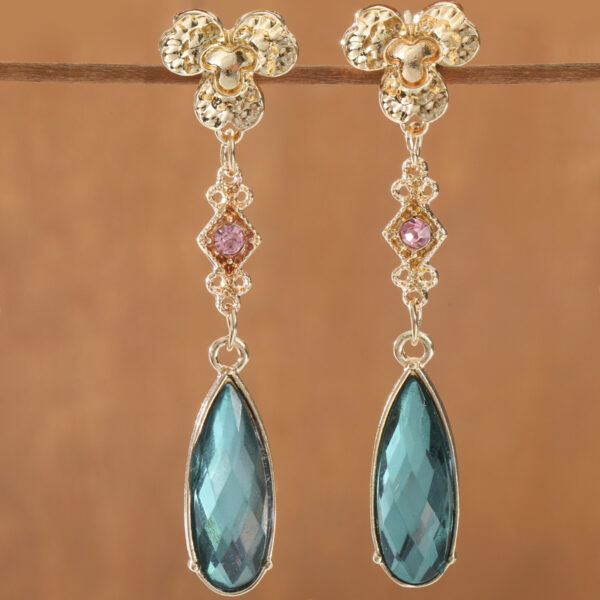 oly-bdc7f83fd30a11d1620e7846be94a815 Wholesale French Vintage Emerald Green Crystal Drop Earrings For Women Fashion Jewelry Boutique Resale Gift
