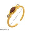 Wholesale Titanium Steel Electroplated Ring Marquise Cut Colored Zircon December Birthstone Jewelry Accessory