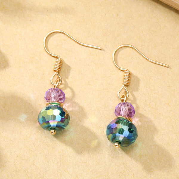 Wholesale Retro Green Purple Gemstone Drop Earrings For Women Party Wear Fashion Accessory Gift