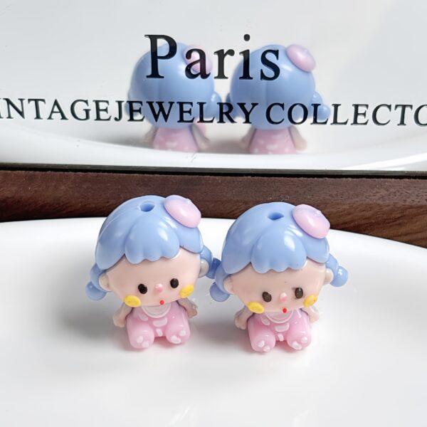 oly-bded7bddfe519fb1a3977180fd46a564 Wholesale Silicone Cute Cartoon Sitting Girl Loose Beads for DIY Phone Chain Keychain Jewelry Accessory