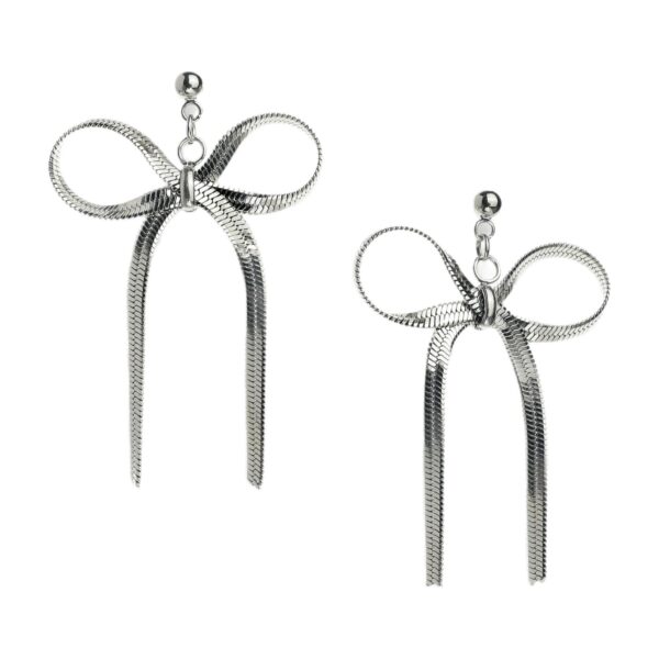 oly-bdf9751602d888504ff034043a875541 Wholesale Trendy Bow Design Earrings Tone Titanium Steel Electroplated Fashion Accessory For Women Great For Party And Gift