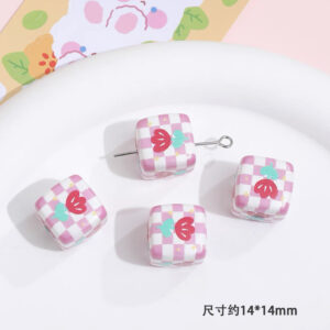 01-Pink Lattice Tulip / 14mm (sold per unit)
