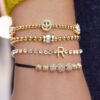 oly-be307f6a41bc8e89521dae25a3f266ac Wholesale Stylish Zircon Stretch Bracelet With Flower Star Hand Charms Copper Jewelry Accessory For Women Boutique Gift