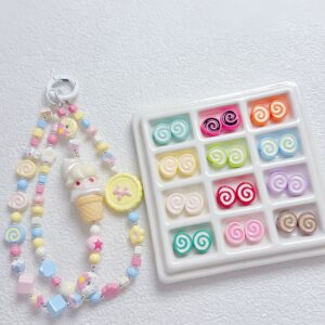 Wholesale Glossy Acrylic Swiss Roll Loose Beads Trendy DIY Jewelry Accessory for Bag Charm Phone Strap Car Key Accessory