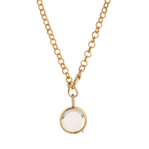 Round transparent photo box necklace