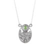 oly-bec82b6e2f4d103cf4c9832fb940afa3 Wholesale Antique Silver Zinc Alloy Bohemian Oval Cactus Pendant Necklace With Green Stone Geometric Style Chic Jewelry Accessory For Party Gift