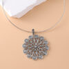 Wholesale Ancient Silver Zinc Alloy Flower Pendant Choker Necklace Fashion Accessory For Gift Boutique Resale