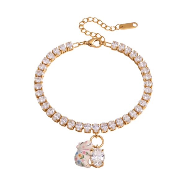 oly-bf304472efee0ebce357ba61efb4e0f8 Wholesale Trendy Geometric Zircon Animal Bracelet Stainless Steel Electroplated Women S Fashion Jewelry Accessory Gift For Boutique Resale