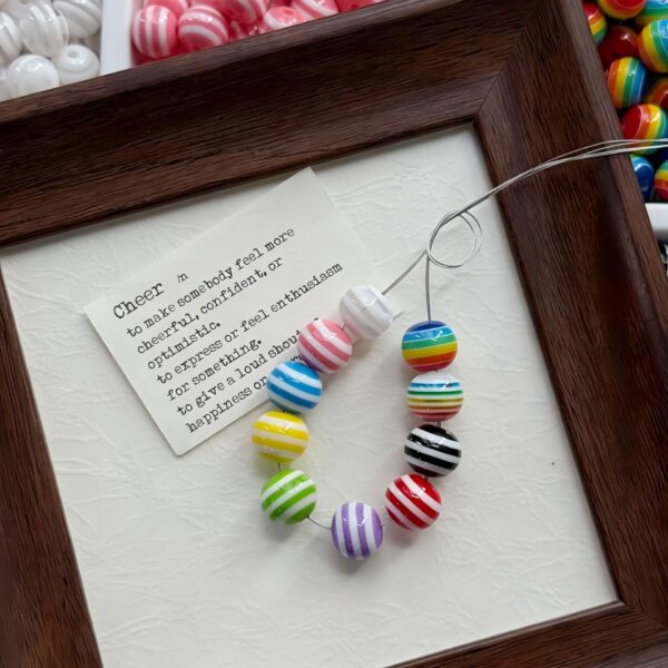 Wholesale Rainbow Striped Candy Resin Beads 6/8/10mm Loose for DIY Jewelry Making and Phone Charm Craft Supply Fashion Accessory Boutique Resale