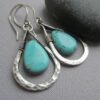 oly-bface5b3407da1100058e67ef2d27edd Wholesale Silver Tone Retro Hammered Turquoise Drop Earrings Geometric Design Fashion Jewelry Accessory