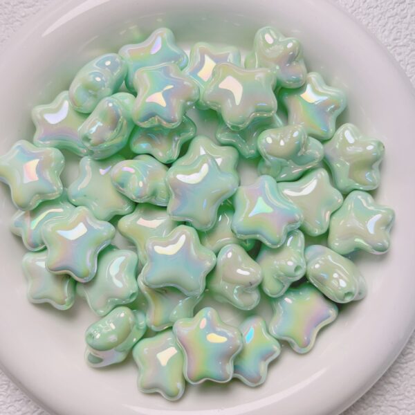 Wholesale Acrylic Star Beads Cream Pink Pentagram Shape Loose Beads for DIY Jewelry Car Hanging Phone Chain, Fashion Accessory