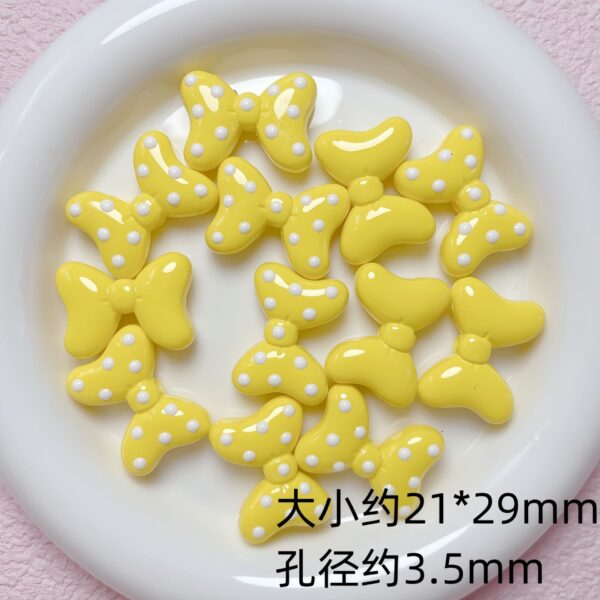 Wholesale Stylish Acrylic Polka Dot Bow Beads in Light Pink for DIY Phone Charm and Jewelry Making