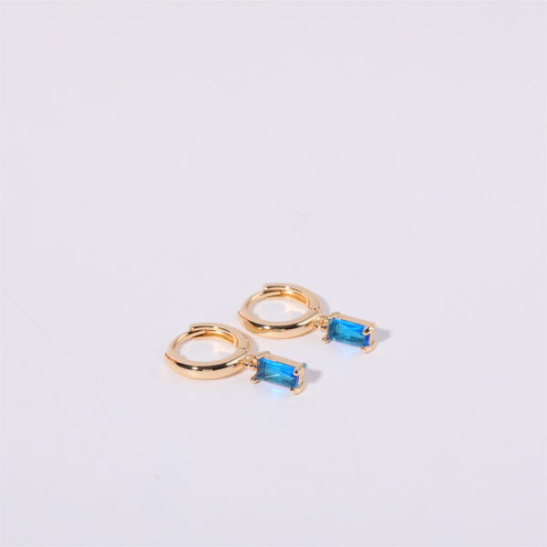 Wholesale Retro Geometric January Birthstone Earrings For Women Copper Everyday Jewelry Accessory For Gift Or Boutique Resale