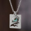 oly-c0ba5929512e2b01367acf6d44291e62 Wholesale Vintage Blue Zircon Bird Pendant Necklace Antique Silver Finish Trendy Punk Style Jewelry Accessory For Resale