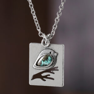 oly-c0ba5929512e2b01367acf6d44291e62 Wholesale Vintage Blue Zircon Bird Pendant Necklace Antique Silver Finish Trendy Punk Style Jewelry Accessory For Resale