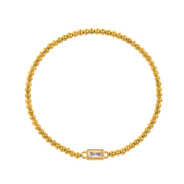 Wholesale December Birthstone Bracelet For Women Stainless Steel Round Bead Chain Fashion Jewelry Accessory Gift