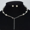 Wholesale French Style Imitation Pearl Rhinestone Bridal Jewelry Set Necklace Bracelet Earrings For Party Wear