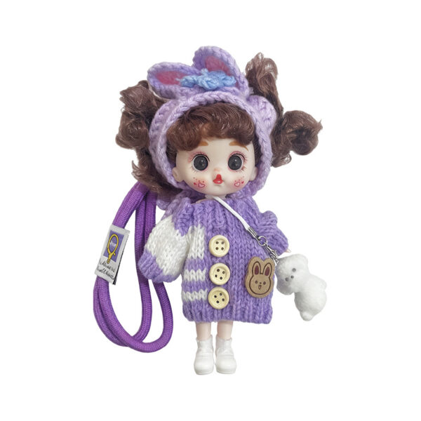 oly-c0e5a0e3e636a1f110ae6eb64b825078 Wholesale Purple Vinyl Cute Cartoon Doll Keychain Bag Charm For Women Car Key Accessory Gift