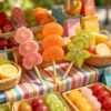 oly-c0e771da2faaaced787287ab33912ce0 Wholesale Resin Fruit Skewer Keychain Pendant DIY Jewelry Accessory Blueberry Carambola Orange Charms for Bag Charm Fridge Magnet