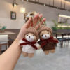 oly-c0f19f4f4d0b612a1b6d2a10adb9aa22 Wholesale Mocha Bear Wearing Sweater Plush Keychain Bag Charm Cute Cartoon Fashion Accessory Gift