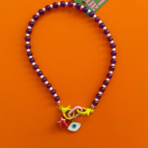 Purple beaded starfish necklace