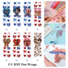 Wholesale 2/8/16pcs Cartoon Couple Portrait Broken Heart & Rose Element Print Pen and Bookmark Stickers UV DTF Wraps OLY Exclusive