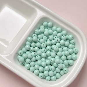 12-cyan round beads / See picture for size