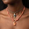 oly-c1882e45ef85557ea49b69f04e960ef9 Wholesale Summer Beach Starfish Pearl Heart Pendant Necklace Colorful Rope Chain Stainless Steel Jewelry Accessory