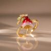 oly-c1b7f0c8e90f3f6743e5c7894d2e3252 Wholesale Mushroom Themed Open Ring Fashion Accessory Copper Electroplated Jewelry Gift