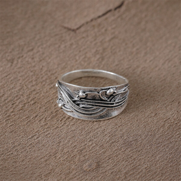 oly-c1cc03e8dbc84b2cf29e5b589684b27a Wholesale Vintage Geometric Pattern Ring Antique Silver Zinc Alloy Unisex Jewelry Accessory For Boutique Resale