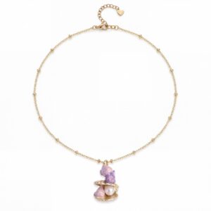 Purple fish shell necklace