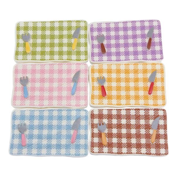 oly-c23565d8f42d39abe3b0bf9e611c16d6 Wholesale Resin Blue Striped Grid Miniature Tray Plate for DIY Jewelry Accessory Fridge Magnet and Miniature Scene Decor