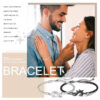 Wholesale Vintage Style Couple Bracelet Black White Dragon Heart Gemstone Metal Jewelry Accessory For Men Women Boutique Resale